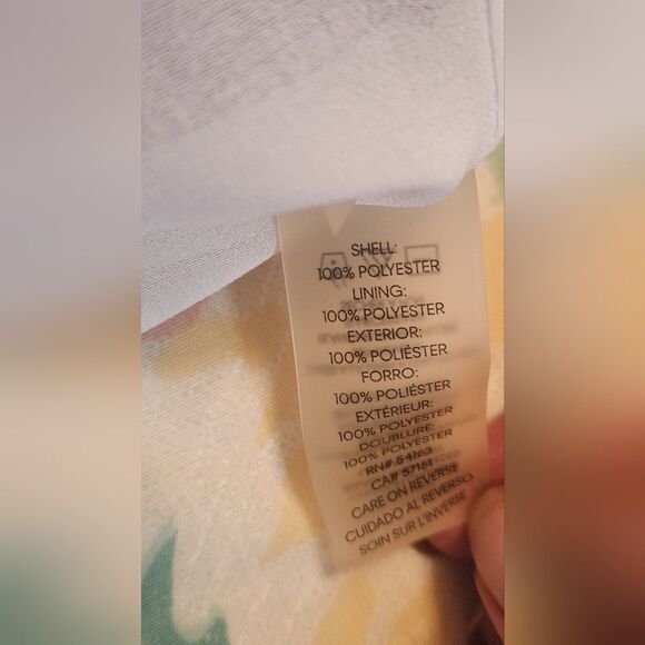 Calvin Klein M White Green Orange Lined Ruffles Neck Lngslv Women’s Top Blouse - Picture 8 of 8